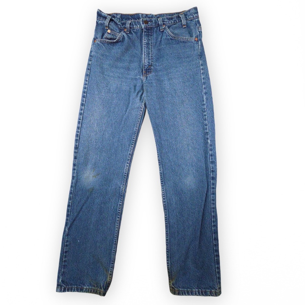 VTG Levis 505 Jeans Mens 33x32 USA Made Orange Tab 90s Grunge Distressed Denim